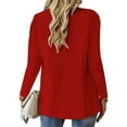thumbnail image 5 of WNEGSTG Jackets for Women, Womens Casual Open Front Long Sleeve Lapel Collar Button Work Office Business Jacket, Red XL, 5 of 5