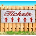 thumbnail image 1 of Tickets Up Arrow Red & Chrome 13 oz Vinyl Banner With Metal Grommets, 1 of 4