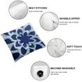 thumbnail image 6 of BANET Pack of 2 Soft Canvas Throw Pillow Covers Cases for Couch Sofa Home Decor Floral Outline Both Sides Print Navy Blue 12x12in, 6 of 7