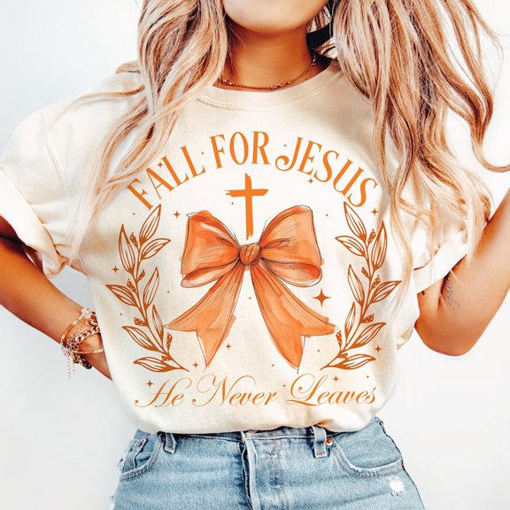 Fall for jesus he leaves leaves T-shirt, Fall Coquette Bow Shirt, Fall Shirt , Autumn Pumpkin Shirt, Autumn TH040635