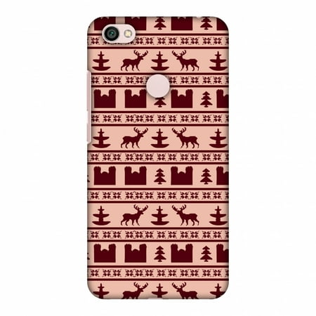 Reindeer Folded Note - Xiaomi Redmi Note 5A Prime Case - Reindeer repeats- Bulgarian rose, Hard Plastic Back Cover, Slim Profile Cute Printed Designer Snap on Case with Screen Cleaning Kit