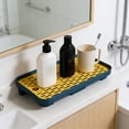 thumbnail image 5 of Yhmxh Drainable Bathroom Sink Tray, Countertop Organizer with Self-Draining Design, Multi-Use Kitchen Sponges Tray, Bathroom and Kitchen Soap Dish and Dispenser Tray for Toothbrush, Cup, Sponge, 5 of 7