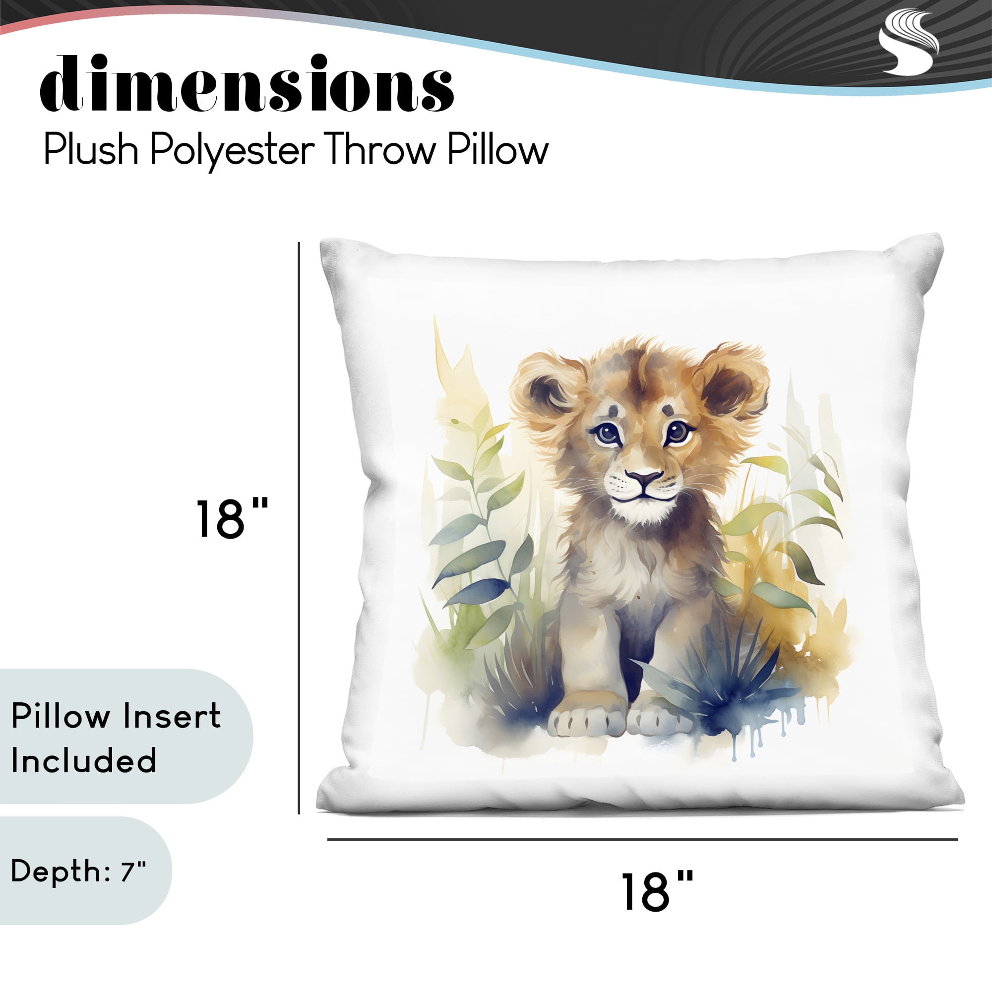 Stupell Industries Crafty Critters Lion Decorative Printed Throw Pillow, design by Steve Hunziker