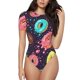 thumbnail image 1 of Balery Donuts1 Body de cuello redondo de manga corta para mujer Tops de manga corta Tops básicos-Large, 1 of 7