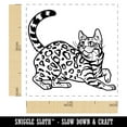 thumbnail image 2 of Loveable Bengal Cat Self-Inking Rubber Stamp Ink Stamper - Lime Green Ink - Small 1 Inch, 2 of 7