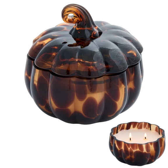 Farm Apple Pumpkin Scented 2 Wick Confetti Figural Pumpkin Jar Candle, Pumpkin Shaped Candle, Pumpkin Spice Scented Candles, Fall Candle Gifts Thanksgiving Gift, Halloween Home Decor