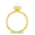 thumbnail image 2 of Sterling Silver Stack Exp. White FW Cultured Pearl Gold-plated Ring Size 8, 2 of 3