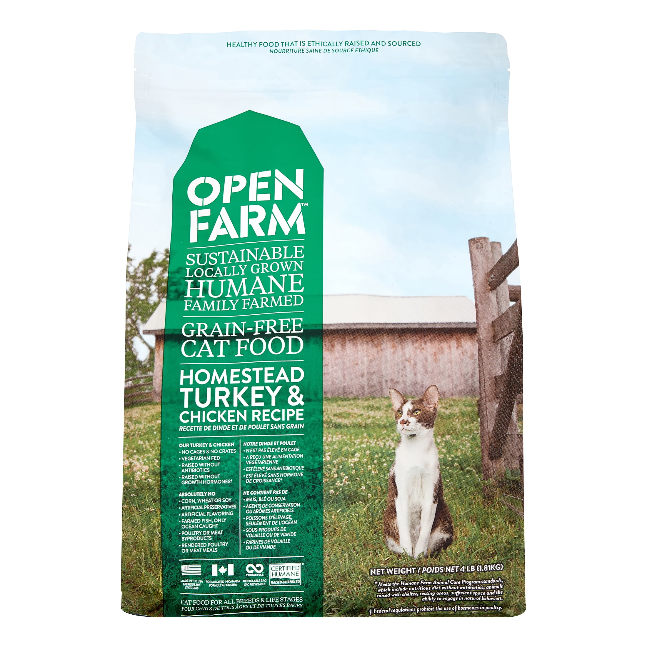 Open Farm GrainFree Turkey & Chicken Recipe Cat Food, 4 lb. Bag
