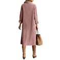 thumbnail image 5 of Corduroy Shirt Dress Women Fall Corduroy Button Down Shirt Dress Casual Lapel a Line Pleated Tunic Shift Midi Long Dress, 5 of 7