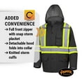 thumbnail image 5 of Pioneer Hi Vis Winter Quilted Safety Parka for Men - Waterproof Work Jacket with Reflective Tape - ANSI Class 1 - Black, 5 of 8
