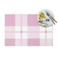 thumbnail image 4 of LNWH Pink Plaid Texture Art Pattern Placemats, 4 PCS Heat Resistant Washable PVC Table Mats, 18"x12", 4 of 6
