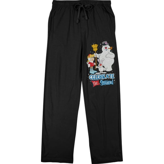 Frosty the Snowman with Karen and Bunny Men's Black Graphic Sweats-Large