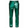 thumbnail image 4 of Mens Thermal Pants Metic Disco Shiny Straight Leg Party Dance Men Warm Jeans,Green,2XL, 4 of 4