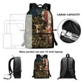 thumbnail image 3 of XYZCANDO Grunge USA Flag Elk Camo Leaves Print Schoolbag Set Backpack Lunch Box Pencil Case Student Travel Backpacks Large Capacity Rucksack Daypack Fashion Book Bag with Zipper Pockets, 3 of 6