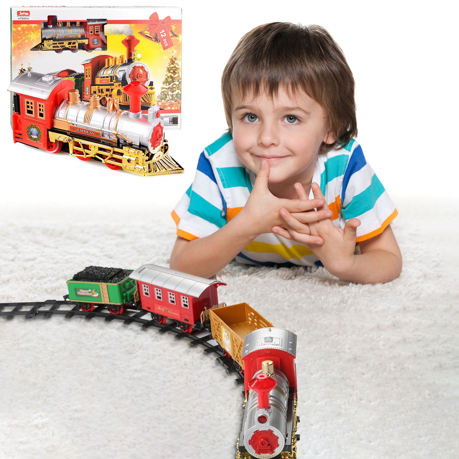 Buy Christmas Saving Clearance! Sruiluo Christmas Toy Train Set Christmas Train Set Railway