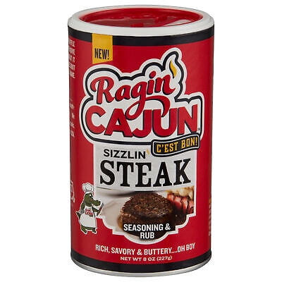 Ragin Cajun Seasoning Sizzlin' Steak 8 oz (Pack of 6)