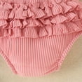 thumbnail image 5 of Infant Baby Girl Summer Outfit Set Sleeveless Ruffle Top Layered Shorts White Pink Clothing Sets, 5 of 5