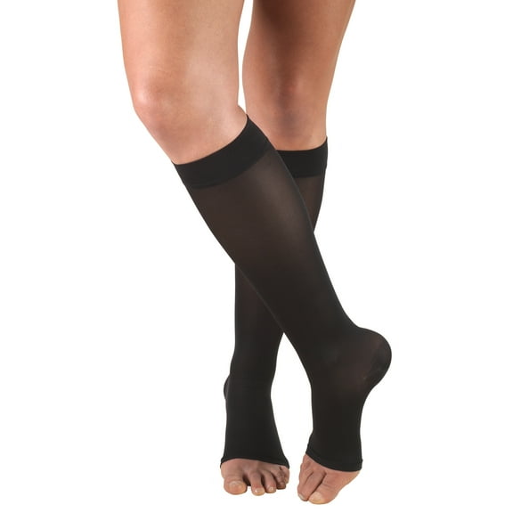 Truform Women's Stockings Knee High Open Toe: 15-20 mmHg S BLACK (0371BL-S)