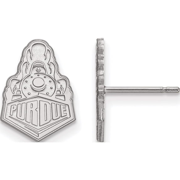 10K White Gold 10Kw Logoart Purdue Small Post Earrings (13 X 10) Made In United States 1w044pu