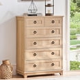 thumbnail image 6 of Joaxswe 6-Drawer Dresser, Adult Chest Tall Drawers Wood Cabinet for Bedroom, Hallway, Natural Oak, 6 of 7