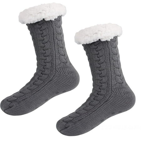 

Gespout Winter cotton socks velvet warm Christmas socks in autumn and winter dispensing non-slip home floor socks popular slippers and socks one size 35-42 1PCS One yard [35-42]