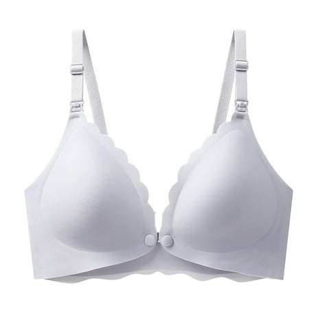 BYHONG Women s Wireless Nursing Bra Double Opening Thin and Comfortable Provides Lift and Support Breathable and Suitable for Pregnant Women Blue 40/90