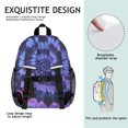 thumbnail image 5 of Purple and Black Tie Dye Pattern Backpack for School, Cute School Bag with Adjustable Shoulder Straps and Padded Back, 15"x11.42"x5.5", 5 of 5