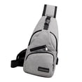 thumbnail image 4 of Bolso de Poliéster Impermeable Pecho Bolsa Unisex Casual con Puerto Carga USB para Ciclismo Senderismo al Aire Libre gris Baoblaze Bolso bandolera tipo bandolera, 4 of 8
