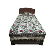 Mogul Tapestry Bed Cover Indian Inspired Printed Cotton Bedspread Twin Size