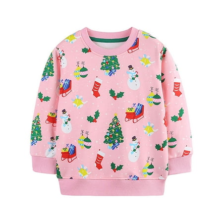 

Toddler Boy s Girl s Christmas Cartoon Prints Long Sleeves Crewneck Pullover Sweatshirt Girls Jacket with Hood Hoodie Jacket Women Kids Blanket Sweatshirt Crush Sweater Girls Zipper Hoodie Cropped Zip