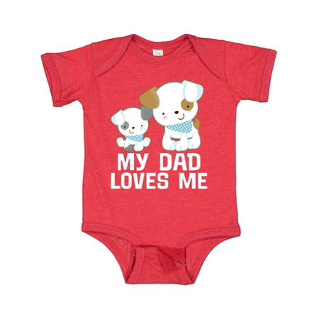 

Inktastic My Dad Loves Me Puppy Dog Boys Gift Baby Boy Bodysuit