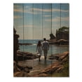 thumbnail image 3 of Designart "Seaside Stroll Beach Photo I" Nautical & Beach Print on Natural Pine Wood, 3 of 5