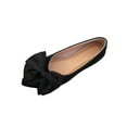 thumbnail image 2 of Miluxas Bowknot Flats for Women Pointed Toe Ballet Shoes Soft Slip on Loafers Suede Dress Shoes Black 6.5(38), 2 of 8