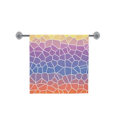 MYPOP Mosaic Rainbow Pattern Shower Towel Bathroom Bath Towel 30x56 inches