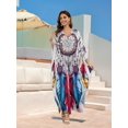 thumbnail image 6 of Edolynsa Beach Kaftan Cover up for Women Plus Szie Moroccan Dress Boho Arabic Dresses Maxi Resort Wear Caftan Loungewear House Wear, 6 of 8