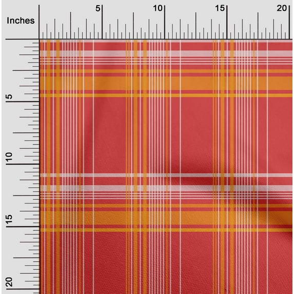 oneOone Polyester Lycra Candy Red Fabric Madras Check Sewing Craft Projects Fabric Prints By Yard 56 Inch Wide