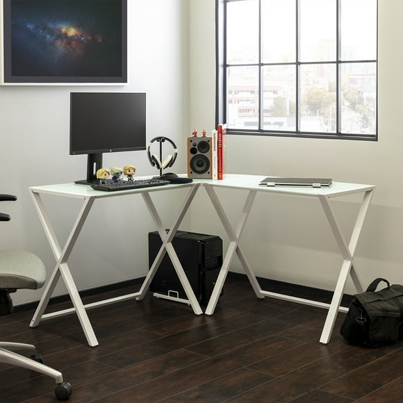 Glass & Metal Corner Desks