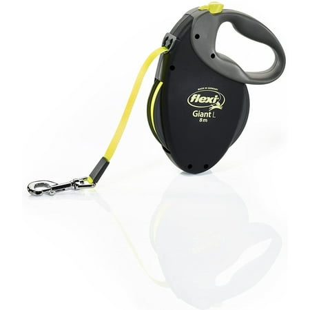 UPC: 0840317101553 | Flexi Giant Retractable Tape Dog Leash – Black / Neon