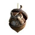 thumbnail image 1 of Adornos de bellotas del bosque acogedor. Decoración colgante de animales en acrílico 2D para árbol de Navidad. Decoración para fiestas con temática del bosque y para el hogar., 1 of 7
