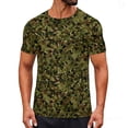 thumbnail image 2 of Ceisia T-Shirt Décontracté pour Homme, Coupe Ajustée, Vert Foncé, Imprimé Camouflage Moucheté, Col Rond, Manches Courtes, Cadeaux, 2 of 9