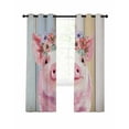 thumbnail image 7 of Farmhouse Pig Blackout Curtains for Bedroom/Living Room, Spring Floral Farm Animal Wooden Thermal Insulated Kitchen Drapes with Grommets, Light Blocking Window Treatment, 2 Panels 52" x 63", 7 of 7