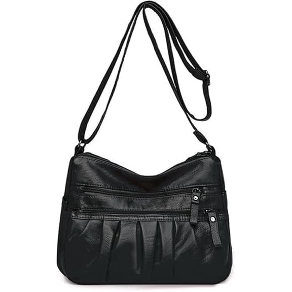 KXF Women Waterproof Soft Leather Shoulder Bag Messenger Crossbody Purse Multi Pocket Handbag
