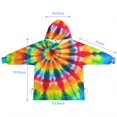 thumbnail image 7 of Colorful Tie Dye Rainbow Pattern Blanket Hoodies for Kids 6-13YR Oversize Wearable Blanket Hoodies for Boys Girls Teens, 7 of 7