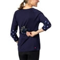 thumbnail image 4 of Terry Cycling Jersey for Women - New Merino 3/4 Quarter Length Sleeve - Temp. Regulating Bike Top, Semi-Fitted V-Neck, 4 of 10