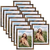CRUGLA 8x10 Picture Frames Set of 15, Display 8 by 10 Photos with Mat or 9x11 Photos without Mat, Multi Matted Frames Bulk for Wall, Table Top, Brown