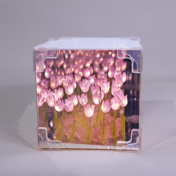 Tulip Mirror LED Night Light - Purple, DIY Kit, Craft Kit