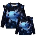 thumbnail image 6 of Garronmavis Blue Axolotl Long Sleeve Sweatshirt Warm Pullover Drop Shoulder Sweater 8T Lightweight Pullover Crewneck Long Sleeve Shirt Breathable Toddler Girl Clothes for Cooler Days, 6 of 7