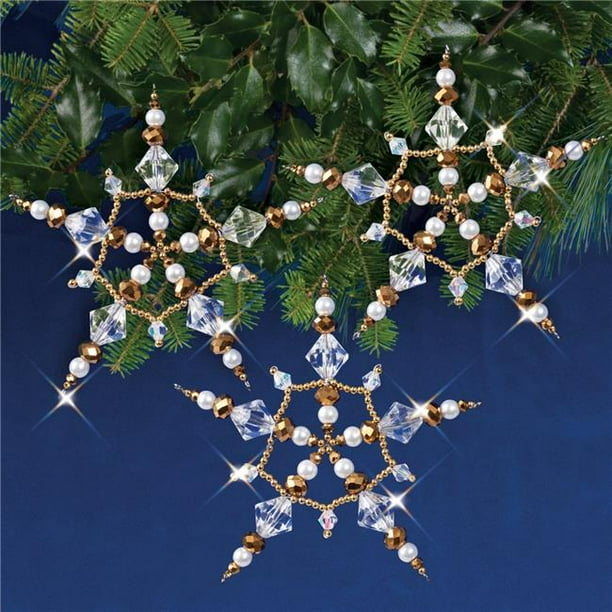 Nostalgic Christmas Beaded Crystal Ornament KitCrystal & Gold Stars
