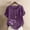 Purple, variant on Womens Floral Print Blouse Short Sleeve Loose Fit Top with Side Buttons, Black Plus Size Casual Shirt with Back Drawstring,Size 5XL