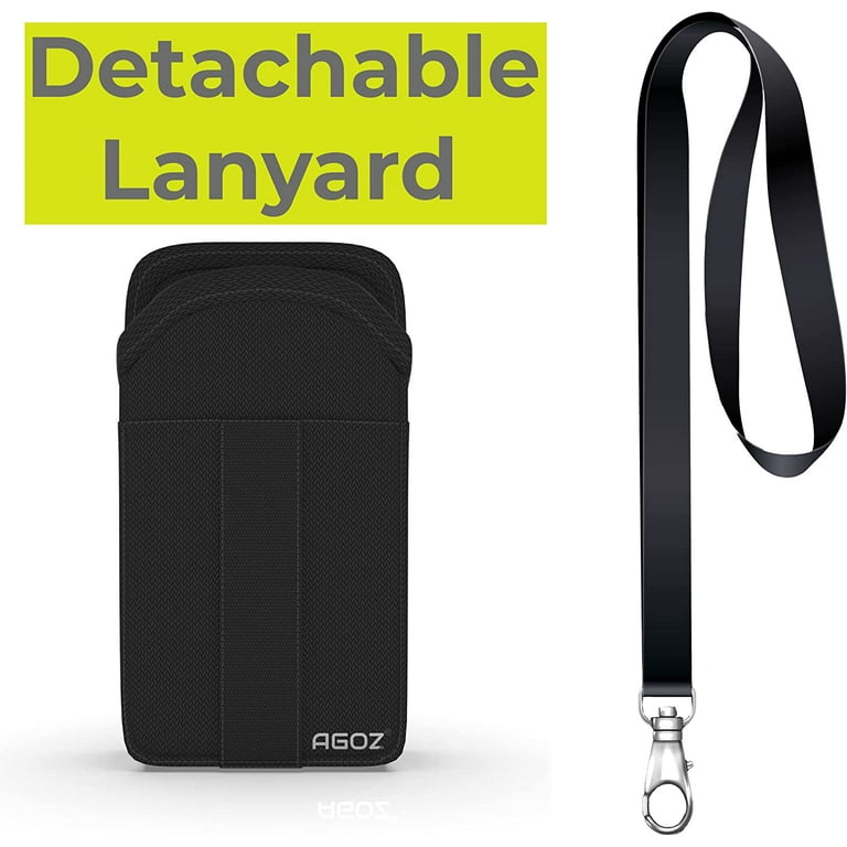 AGOZ Open Top Flip Phone Case w/ Detachable Safety Lanyard Sling, Around the Neck Hanging, for Jitterbug Flip Phone, Flip 2, GreatCall Lively Flip, Consumer Cellular Link 2 Flip, BLU FLEX Flip AGOZ Open Top Flip Phone Case w/ Detachable Safety Lanyard Sling, Around the Neck Hanging, for Jitterbug Flip Phone, Flip 2, GreatCall Lively Flip, Consumer Cellular Link 2 Flip, BLU FLEX Flip
